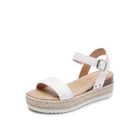 DREAM PAIRS Women's Platform Espadrilles Wedge Sandals, Comfortable Open Toe One Band Sandals for Women Dressy Casual Summer,Size 9,White,DWUMPS2502
