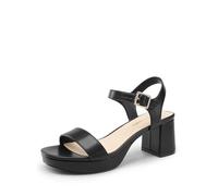 DREAM PAIRS Women's Platform Heels Party Sandals,Black,6
