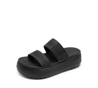 DREAM PAIRS Women's Platform Slip on Adjustable Sandals Lightweight Comfortable Non-Slip Vacation Beach Chunky Open Toe Wedges for Summer Waterproof Shoes 2026,Size 6,All Black,SDWS26004W