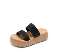DREAM PAIRS Women's Platform Slip on Adjustable Sandals | Lightweight travel design, cushioned supportive footbed, water-resistant TPU material, adjustable straps