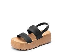 DREAM PAIRS Women's Platform Water Sandals Adjustable Lightweight Waterproof Summer Beach Wedge Chunky Sandals,Size 6,Black,SDWS26002W