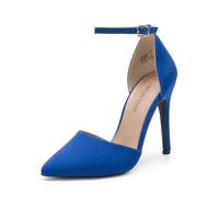 DREAM PAIRS Women's Pointed Toe Ankle Strap High Heels Pumps Dress Court Shoes Oppointed_Lacey,Size 4,Royal/Blue,Oppointed_Lacey