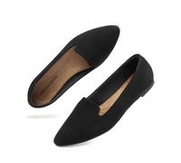 DREAM PAIRS Women's Pointed Toe Business Dressy Flats,Black,9