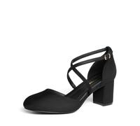 DREAM PAIRS Women's Pointed-Toe Dress Pumps | Chic crossover straps, stable 6.5cm block heel, cushioned comfort insole,versatile heels for work and special occasions.