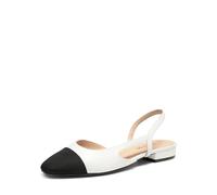 DREAM PAIRS Women's Pointed Toe Slip On Flats,White,5