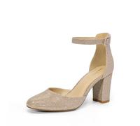 DREAM PAIRS Women's Pumps - Classic Comfort,Size 7.5,Gold-Glitter,DWUMPU2535