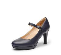 DREAM PAIRS Women's Pumps Close Toe Classic High Heels Round Toe Comfortable Low Platform Mary Jane Dress Shoes,Size 6.5,Navy,SDPU2425W