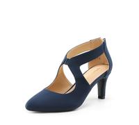 DREAM PAIRS Women's Pumps Closed Pointed Toe Kitten Heels | Elegant party dress shoes with chic crisscross cutouts, 2.76" heel, and back zip for polished, all-day secure strides