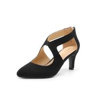 DREAM PAIRS Women's Pumps Closed Pointed Toe Kitten Heels Elegant Party Wedding Dress Shoes for Women,Size 9,Black,DWUMPU2501