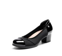 DREAM PAIRS Women's Pumps Low Chunky Arch Support Heels,Black,7.5