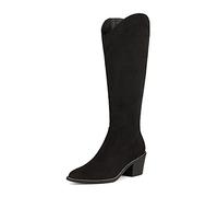 DREAM PAIRS Women's Riding Cowboy Boots and Cowgirl Western Fashion Ladies' Fall Pointed Toe Knee High Boots,Size 3.5,Black/Suede,DKB212