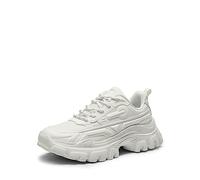 DREAM PAIRS Womens Road Running Shoes, Women's Trainers Platform Lace-Up Comfortable Dad Sneakers SDFN2368W,Size 4.5,White,SDFN2368W