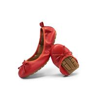 DREAM PAIRS Women's Roll Up Flats, Bow Knot Ballet Flats for Women, Ladies' Foldable Round Toe Comfort Light Weight Slip-On Dress Shoes for Driving and Party and Wedding,Size 9,RED,SDFA2409W