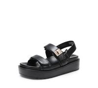 DREAM PAIRS Women's Sandals Comfortable Soft Platform Dress Shoes, Ladies Sandals Round Toe Casual Flatform Summer Sandals with Adjustable Straps,Size 6.5,Black-Pu,DWUMPS2501