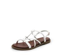DREAM PAIRS Women's Sandals Cross Strappy Gladiator Dress Flat Sandals Daily Casual Comfortable Summer Shoes,Size 5.5,White-Pu,DWUMFS2523