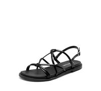 DREAM PAIRS Women's Sandals Cross Strappy Gladiator Dress Flat Sandals Daily Casual Comfortable Summer Shoes,Size 5.5,Black-Pu,DWUMFS2523