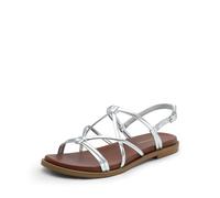 DREAM PAIRS Women's Sandals Cross Strappy Gladiator Dress Flat Sandals Daily Casual Comfortable Summer Shoes,Size 5.5,Silver-Pu,DWUMFS2523