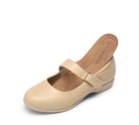 DREAM PAIRS Women's School Shoes, Strap Mary Jane Flats, Casual Work Office Comfort Shoes for Lady Shoes for Walking, School and Working,Size 6.5,Nude,SDFA2407W