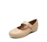 DREAM PAIRS Women's School Shoes, Strap Mary Jane Flats, Casual Work Office Comfort Shoes for Lady Shoes for Walking, School and Working,Size 5,Nude,SDFA2407W