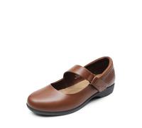 DREAM PAIRS Women's School Shoes, Strap Mary Jane Flats, Casual Work Office Comfort Shoes for Lady Shoes for Walking, School and Working,Size 7.5,Brown,SDFA2407W