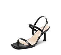DREAM PAIRS Womens Slingback Heels Square Open Toe Strappy Sandals Ankle Strap High Heeled Dressy Shoes,Size 5,BLACK,SDHS2452W