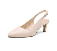 DREAM PAIRS Womens Slingback Sandals Pumps Pointed Toe Dress Party Court Shoes Ladies Kitten Heel Wedding Shoes SDHS2234W-E,Size 6.5,Ivory/Pu,SDHS2234W-E