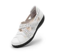 DREAM PAIRS Womens Slip on Fashion Wokr Dress Loafers,Size 4.5,White,DWUMLS2508