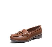 DREAM PAIRS Womens Slip on Fashion Wokr Dress Loafers,Size 6,Brown,SDLS2405W