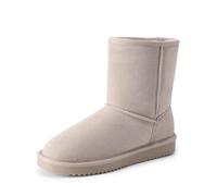 DREAM PAIRS Women's Snow Boots Mid Calf Winter | Cow suede, 17mm faux fur lining, 3mm memory foam+3mm latex cushion, TPR outsole