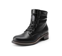 DREAM PAIRS Women's Snow Shoes Fur Lined Ankle Bootie Lace up Low Chunky Block Heels Side Zipper Winter Boots SDAB2429W-E,Size 8,Black,SDAB2429W-E