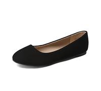 DREAM PAIRS Women's Sole-Simple Ballerina Walking Flats Shoes Sole-Simple Black/Nubuck Size 6 UK/8 US