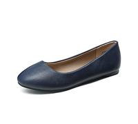 DREAM PAIRS Women's Sole-Simple Ballet Flat,Ladies' Ballerina Walking Flats Shoes for Comfort and Fashion Style,Size 9,Navy/Pu,Sole-Simple