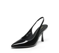 DREAM PAIRS Women's Stiletto Kitten Heel Pumps,Black-Pat,8