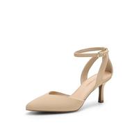 DREAM PAIRS Women's Stiletto Kitten Heel Pumps | Elegance That Breath, 3 heel, High heel, Latex insole, Ankle strap, Non-slip sole, Pointed toe, The Go-To Heels