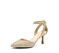 DREAM PAIRS Women's Stiletto Kitten Heel Pumps | Elegance That Breath, 3 heel, High heel, Latex insole, Ankle strap, Non-slip sole, Pointed toe, The Go-To Heels