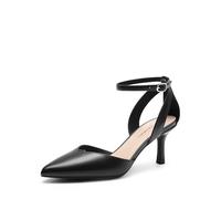 DREAM PAIRS Women's Stiletto Kitten Heel Pumps | Elegance That Breath, 3 heel, High heel, Latex insole, Ankle strap, Non-slip sole, Pointed toe, The Go-To Heels