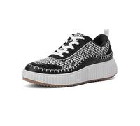 DREAM PAIRS Women Chunky Casual Platform Fashion Sneaker SDFN2379W,Size 7,Black/White,SDFN2379W
