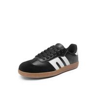 DREAM PAIRS Women's Trainers Tennis Sneakers Walking Nia Flat Low-Top Casual Lace-Up Comfortable Fashion Sneakers Shoes.,Size 5,Black,DWUMFN2550