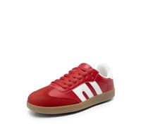 DREAM PAIRS Women's Trainers Tennis Sneakers Walking Nia Flat Low-Top Casual Lace-Up Comfortable Fashion Sneakers Shoes.,Size 7.5,Red,DWUMFN2550