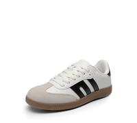 DREAM PAIRS Women's Trainers Tennis Sneakers Walking Nia Flat Low-Top Casual Lace-Up Comfortable Fashion Sneakers Shoes.,Size 5,White,DWUMFN2550