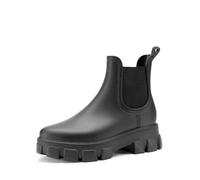 DREAM PAIRS Women's Wellies Anti-Slip Chunky Sole Rain Boots,Black,4.5