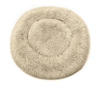 Dream Paws Calming Donut Dog Bed for Small Medium Dogs & Cats | Fluffy Plush Washable Non-Slip Puppy Bed | Anti Anxiety Stress Reducing Faux Fur Warming Round Pet Bed | Caramel, 60x60cm