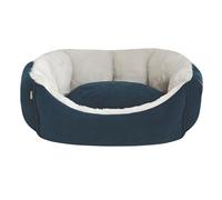 Dream Paws Dog Bed, Super Soft Rectangle Fleece Bed, Warm Plush Lined Warm Cosy Pet Bed with Anti-Skid Botton, Anti-Anxiety, Machine Washable, Blue, Medium, 60x50x18cm