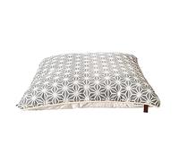 Dream Paws Dog Mattress, Grey Geometric Pet Cushion Reversible Plush Comfortable Large Dog Pillow Removable Cover, Machine Washable Dog Bed - 90x75cm