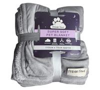 Dream Paws Reversible Washable Pet Blanket - Soft Plush Dog & Cat Blanket, Anti-Anxiety Puppy Comforter, Sofa Protector & Furniture Throw, Prevents Pet Hair & Scratches - Flint Grey, 110×75cm