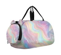 Dream Rainbow with Smooth Shiny Background Duffel Bag with Shoes Compartment Multifunctional Carry On Weekender Bag for Travel, Sports, Duffel, Weekender