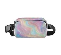 Dream Rainbow with Smooth Shiny Background Stylish Crossbody Bag Waist Packs for Women Men Mini Crossbody Sling Bag with Adjustable Strap for Travel Shopping Running, Dream rainbow with smooth shiny