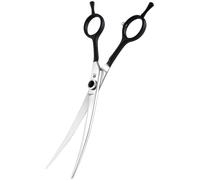 Dream Reach 7 Inch Upward Curved Dog Scissors | for Grooming Face & Paws, Safety Trimming Scissors for Dog & Cat, Black