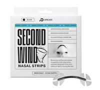Dream Recovery Second Wind Nasal Strips - Nose Strips for Breathing, Sleep and Athletic Performance - Snore Relief and Congestion Support - Black, 30 Count