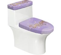 Dream Script Word Elastic Toilet Cover Set of 2-Stretchy Lid and Tank Covers for Bathroom, Soft Washable U Shape Toilet Decor
